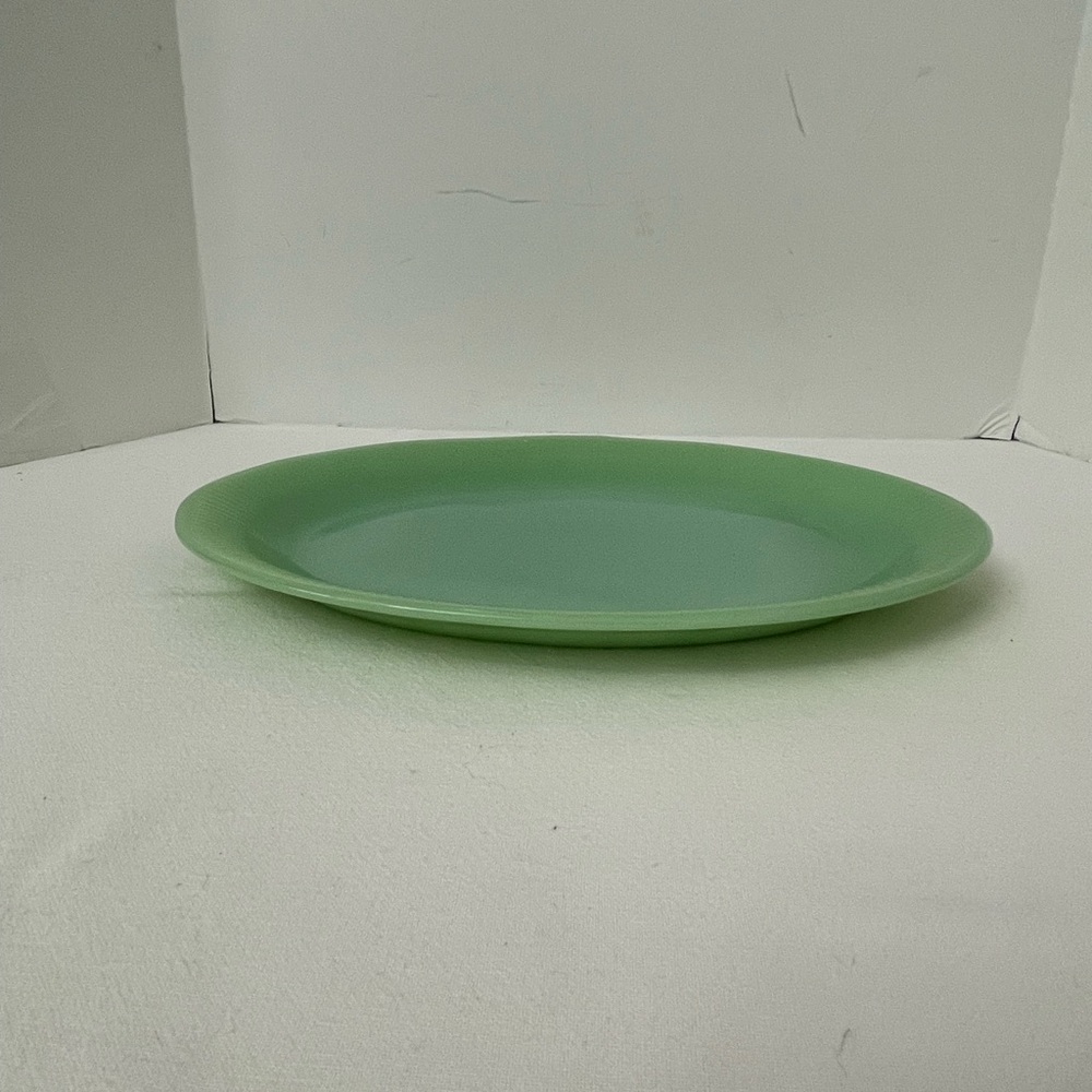Vintage Fire King Jadeite Oval Platter Ribbed Green Glass Made in USA - Picture 4 of 10